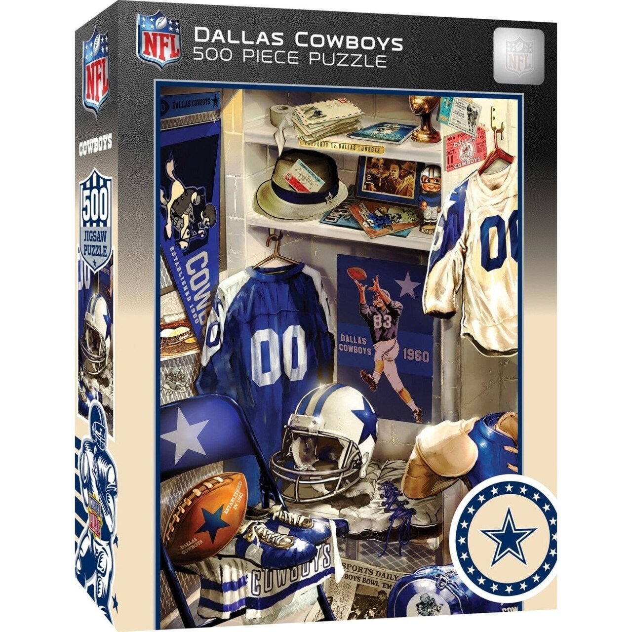 Dallas Cowboys 500 Piece Jigsaw Puzzle Nostalgic Football History Recycled Materials